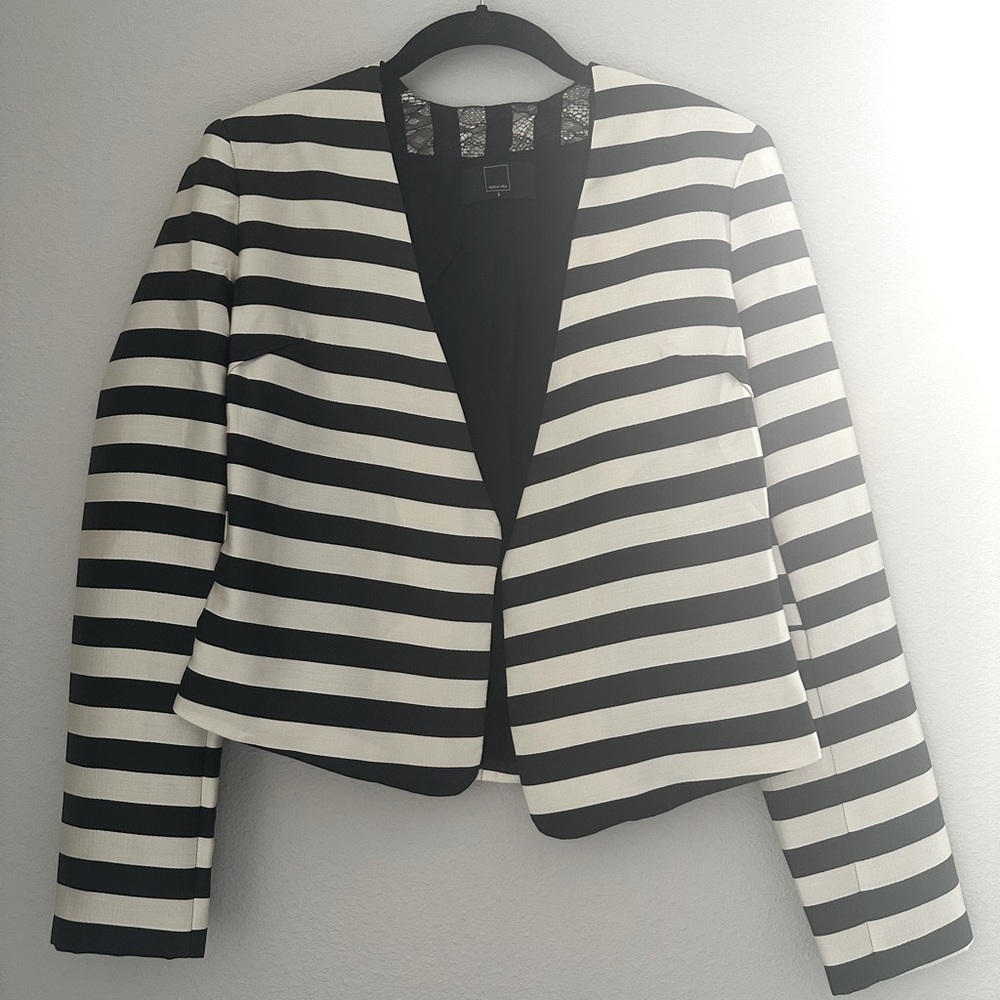 Dolce Vita black and white striped blazer